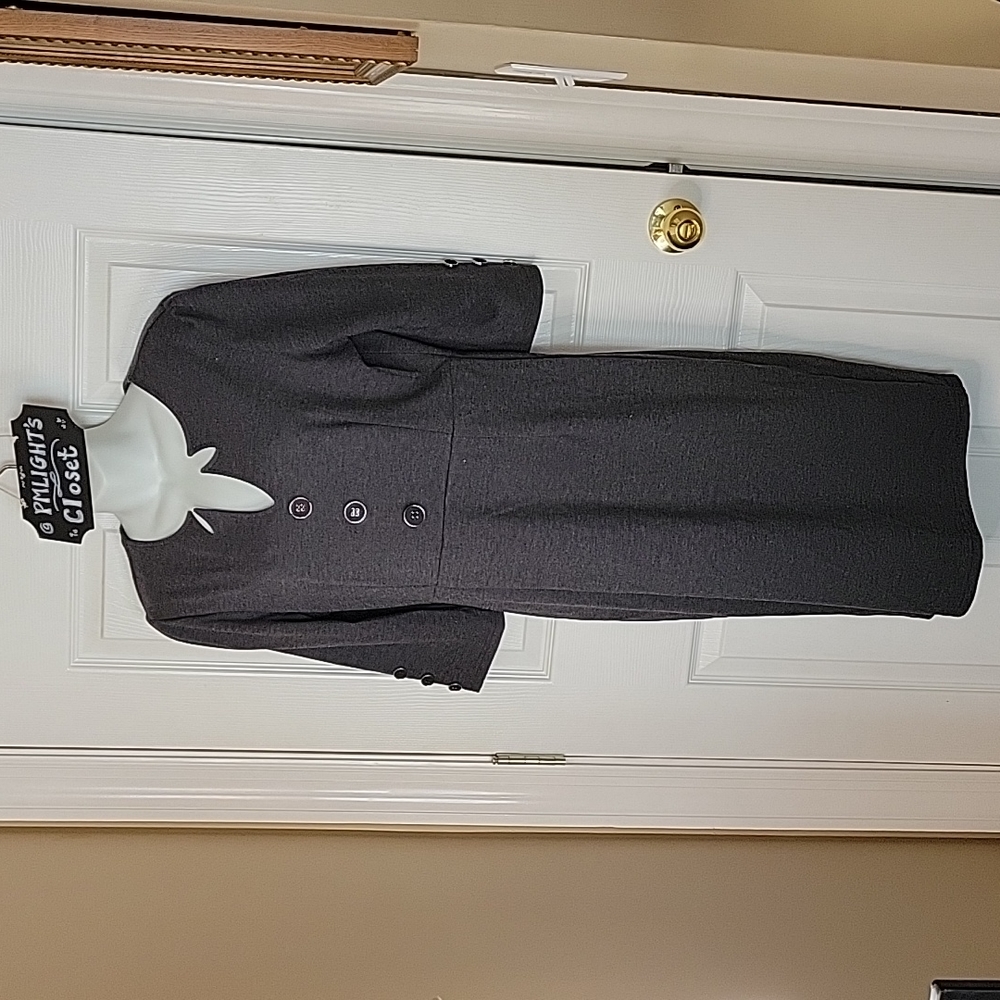 Grace Karen Large Gray Dress New 3/4 Sleeve